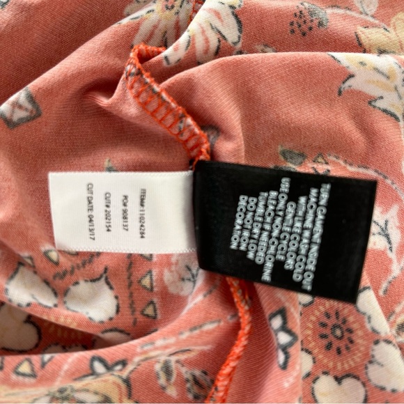 Torrid Orange Floral V Neck Flutter Sleeve Fit & Flare Dress - Picture 10 of 14